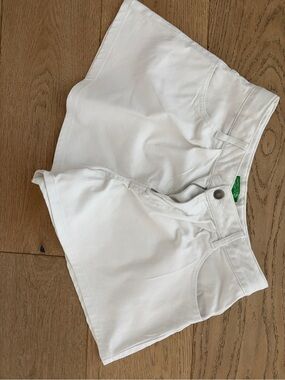 United Colors Of Benetton White Kids Denim Shorts